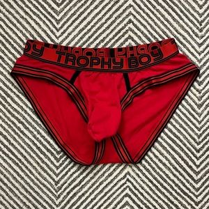 Andrew Christian Trophy Boy Red Briefs Size Small